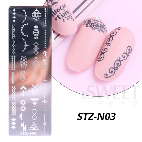 Winter Wonderland Nail Art Stamping Plate with Snowflake, Butterfly, and Rose Leaf Designs - Perfect for DIY Christmas Nail Polish Printing Template Tool