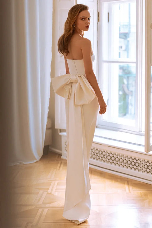 Lakshmigown Tea-Length Short Wedding Dress Strapless Split Gowns