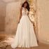 Beach Wedding Dress A Line Bridal Gown With Illusion Back Sleeveless Sheer Appliques And Lace