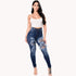 Autumn 2023 Women's High Waist Ripped Skinny Jeans - Trendy Casual Denim Pencil Pants for Fall Outfits with Jeans, Available in S-3XL