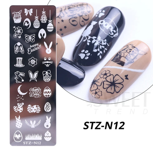 Winter Wonderland Nail Art Stamping Plate with Snowflake, Butterfly, and Rose Leaf Designs - Perfect for DIY Christmas Nail Polish Printing Template Tool