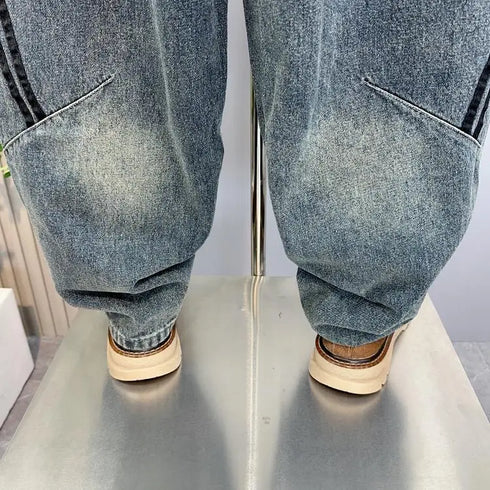 Fashion Loose Hip Hop Striped Jeans Retro Style Men Clothing