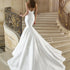 Loveweiwei Simple Satin Bridal Gown Mermaid Wedding Dress