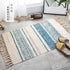 Ethnic Style Woven Linen Cotton Rectangle Rug Mat for Living Room and Bedroom Foot Pad