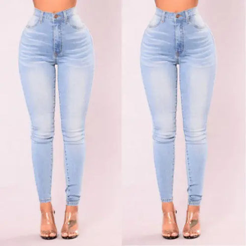 Women’s Slim Fit Denim Skinny Jeans - High Waist Stretch Pencil Pants with Pockets for Casual Fall Outfits, Perfect for Homecoming and Everyday Wear