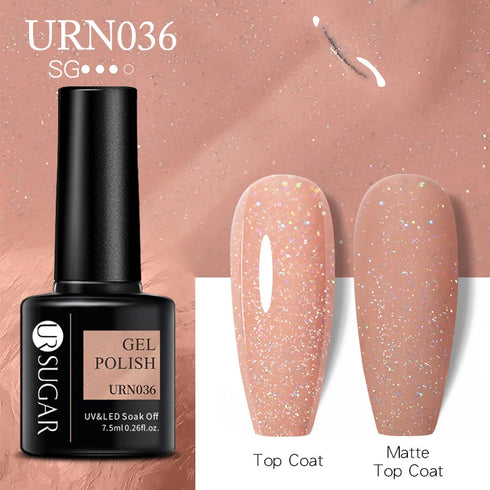 Nail Gel Polish - 7.5ml Semi-permanent Glitter Varnish for Winter Manicure, Eco-friendly and SGS Certified for Lasting Style