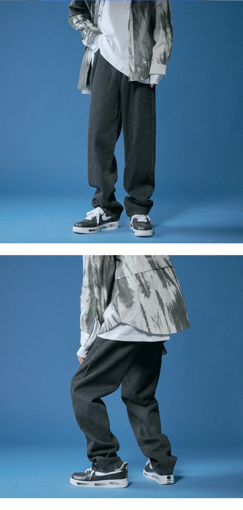 Trendy Baggy Denim Jeans for Men – Stylish Harem Pants for Teens, Ideal for Casual Streetwear and Versatile Outfits, Perfect Medium Wash Jeans for Any Season
