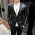 Stylish Slim Fit PU Leather Blazer Jackets for Men - Casual Business Suit Coats in 4XL Size for Autumn and Winter Wear