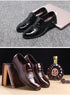 Stylish Men's Leather Oxfords - Comfortable Round Toe Flats for Office, Business, and Wedding Occasions