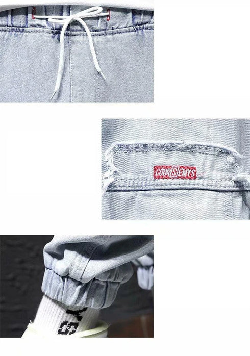 Comfortable Elastic Waist Harem Cargo Pants for Men - Stylish Streetwear Joggers Perfect for Casual Spring and Autumn Outfits