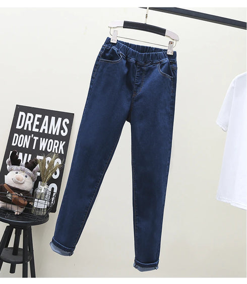 High Stretch Skinny Jeans for Women - Sexy High Waist Elastic Band Denim Pants, Perfect for Casual Outfits, Ideal for Fall Jeans Outfit Inspiration