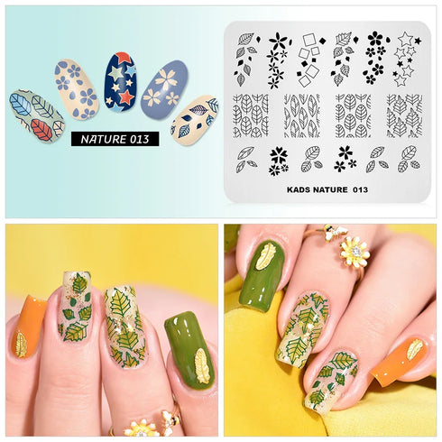 Nature-Inspired Nail Art Stamping Plate Set with Butterfly and Mountain Range Designs for DIY Manicure Enthusiasts