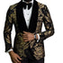 African Fashion Floral Jacquard Men's Slim Fit Blazer with Velvet Shawl Lapel