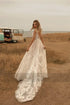 DREAM Customized Lace Boho Wedding Dresses V Neck Backless Gown