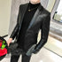 Stylish Slim Fit PU Leather Blazer Jackets for Men - Casual Business Suit Coats in 4XL Size for Autumn and Winter Wear