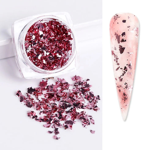 Sparkly Chameleon Nail Glitter Flakes - Irregular Gradient Sequins Powder for Gel Polish Nail Manicure Decoration and DIY Charms