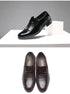 Stylish Men's Leather Oxfords - Comfortable Round Toe Flats for Office, Business, and Wedding Occasions