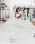 Customized Luxury White Satin Ball Gown Wedding Dress Appliques Off The Shoulder
