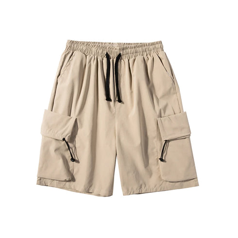 Men Casual Shorts Solid Leisure Summer Oversize Multi-pockets Cargo Trousers Streetwear