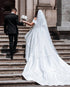 Customized Luxury White Satin Ball Gown Wedding Dress Appliques Off The Shoulder