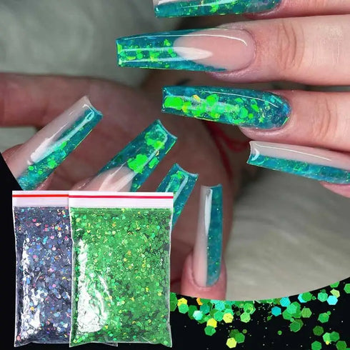 Irregular Glass Nail Glitter Flakes and Sparkly Sequins for 3D Nail Art Decoration – Perfect for Fall Season Nails DIY Manicure