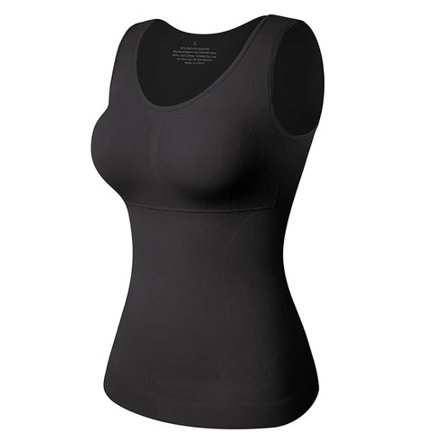 Women’s Slimming Cami Shaper with Built-in Bra for Tummy Control - Comfortable Casual Tank Top for Home, Yoga, and Everyday Wear