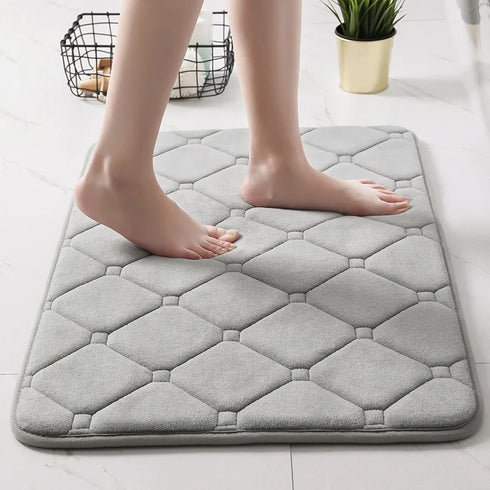 Memory Foam Bath Mat Super Absorbent Machine Washable Bathroom Rug Soft Quick Dry Floor Mat