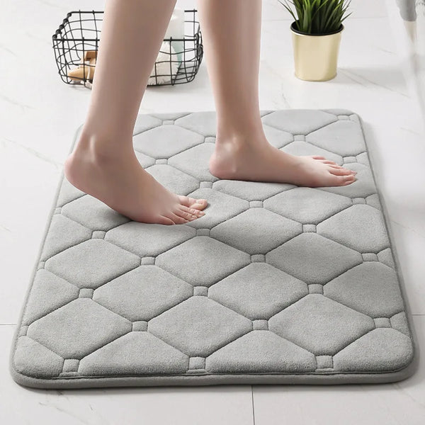 Memory Foam Bath Mat Super Absorbent Machine Washable Bathroom Rug Soft Quick Dry Floor Mat