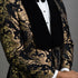 African Fashion Floral Jacquard Men's Slim Fit Blazer with Velvet Shawl Lapel