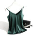 Spaghetti Strap Satin Silk Tank Top Women Sleeveless Halter V Neck Camisole Summer Casual Cami