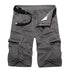 Summer Mens Knee Length Cotton Cargo Shorts Casual Bermuda Trousers