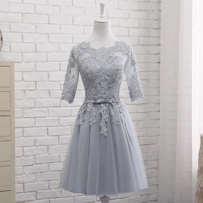 Bridesmaid Dress Elegant Floor-Length Organza Backless Lace With Built-In Bra Bridesmaid Dress Lace Appliques