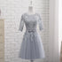 Bridesmaid Dress Elegant Floor-Length Organza Backless Lace With Built-In Bra Bridesmaid Dress Lace Appliques