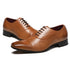 Elegant Men's Dress Shoes - Premium Business Leather Lace-up Brogue Footwear for Formal Events and Weddings
