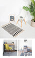 Ethnic Style Woven Linen Cotton Rectangle Rug Mat for Living Room and Bedroom Foot Pad