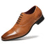 Elegant Men's Dress Shoes - Premium Business Leather Lace-up Brogue Footwear for Formal Events and Weddings