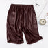 Men Elastic Waist Silk Satin Pajamas Shorts Nightwear Bottoms