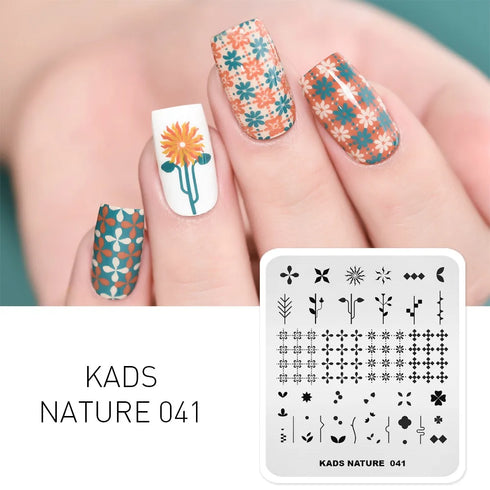 Nature-Inspired Nail Art Stamping Plate Set with Butterfly and Mountain Range Designs for DIY Manicure Enthusiasts