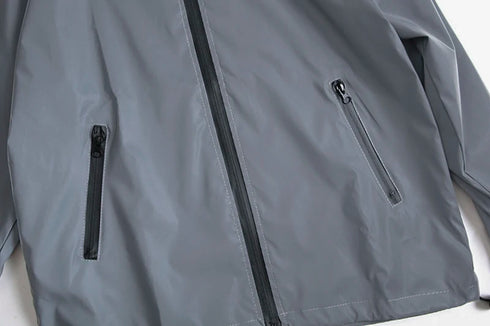 Reflective Windbreaker Jackets for Men - Waterproof Hooded Zipper Coats Perfect for Hip Hop Dancers and Casual Outfits