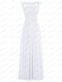 Bridesmaid Dress A-Line Chiffon Beading Applique Backless Floor Length Evening Dress