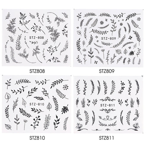 Winter Wonderland Nail Art Stickers with Snowflakes, Cute Santa, Snowman, and Winter Birds for Festive Manicure Decoration - 4pcs Set of Water Transfer Sliders and Temporary Tattoos