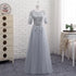 Bridesmaid Dress Elegant Floor-Length Organza Backless Lace With Built-In Bra Bridesmaid Dress Lace Appliques