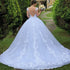 Luxury V-Neck Lace Wedding Gown with Train - Classic Ball Gown Plus Size