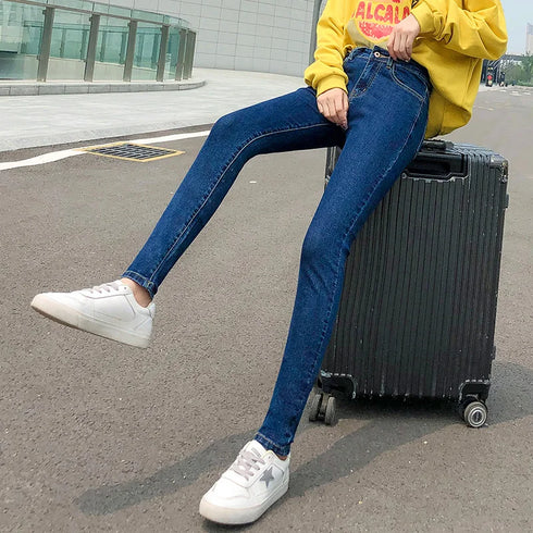 Women’s Classic Retro Skinny Jeans - High Waist Stretch Pencil Trousers for Casual Fall Outfits - Perfect for Homecoming and Everyday Wear