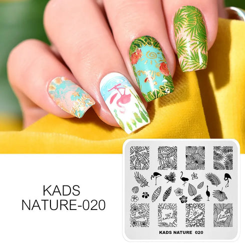 Nature-Inspired Nail Art Stamping Plate Set with Butterfly and Mountain Range Designs for DIY Manicure Enthusiasts