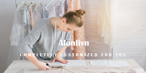 Alonlivn Custom Made Luxury Appliques Lace Ball Gown Wedding Dresses Chapel Train V-Neck Bridal Gowns