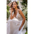 Long Boho A-Line Backless Wedding Dress with 3D Flowers