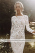 Backless Mermaid Wedding Dresses Boho Long Sleeve Lace Bridal Gown