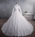 Muslim Wedding Dress Elegant High Neck Princess Bride Gown