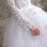 Summer Korean Light Wedding Dress Off White Bride Long Sleeve Lace Appliques